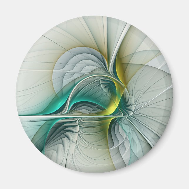 Íman Evolução Fractal, Turquesa Ouro (Frente)