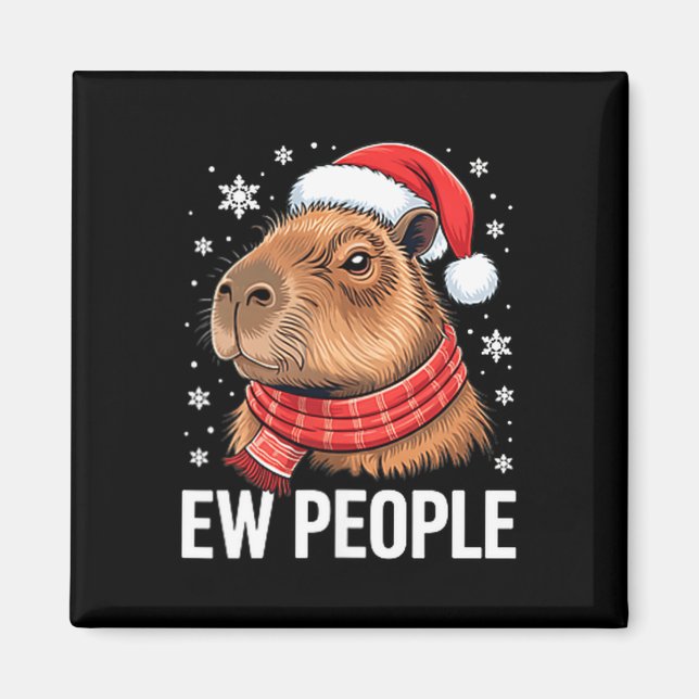Íman Ew People Capybara Christmas Funny Introvert Holid (Frente)