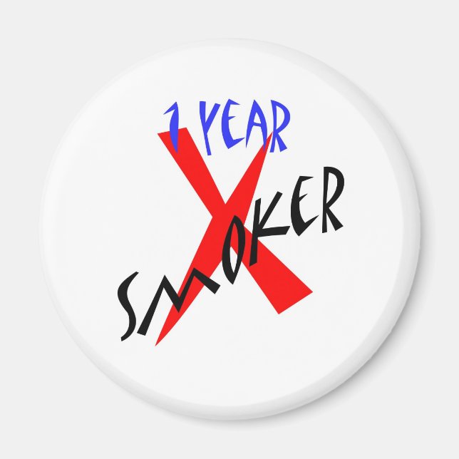 Íman Ex-fumante Vermelho de 1 ano (Frente)