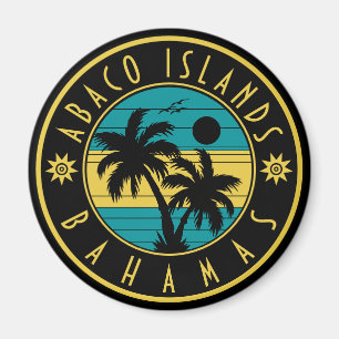 Íman Excelente Abaco Bahamas Retro Palm Tree Souvenirs