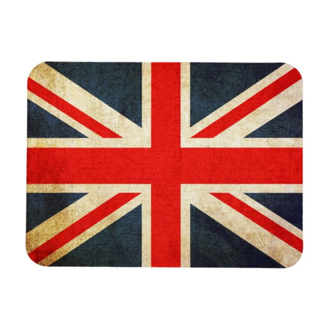 Íman Excelente Britian Flag em Grunge (Horizontal)