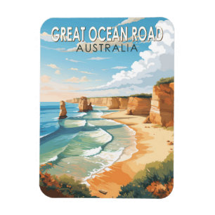 Íman Excelente Ocean Road Austrália Viagem Art Vintage