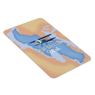 Íman Excelente Salk Lake Utah Poster de viagens mapa.