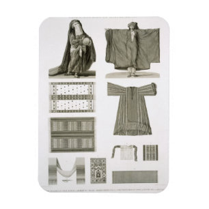 Íman Exemplos dos trajes de seda e egípcios, 'de Desc