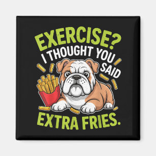 Íman Exercício de Bulldog Inglês, Extra Fritas Engraçad