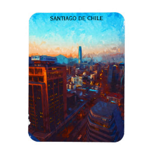 Íman Exibição da Linha do Skyline Santiago do Chile