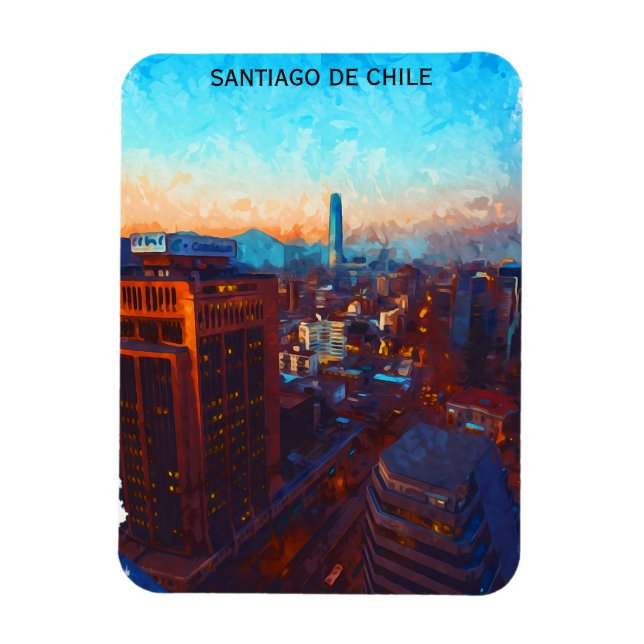 Íman Exibição da Linha do Skyline Santiago do Chile (Vertical)