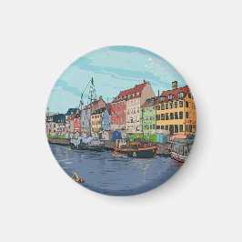 Íman Explicação esquimática de Nyhavn Copenhagen Denmar
