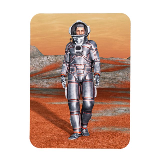 Íman Explorador de Marte Astronauta Planeta Alien Arte  (Vertical)