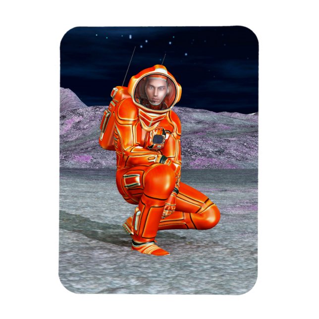 Íman Explorador de Marte Astronauta Planeta Alien Arte  (Vertical)
