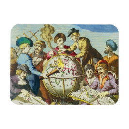 Íman Exploradores Vintage com Mapa Globo Antigo, 1542