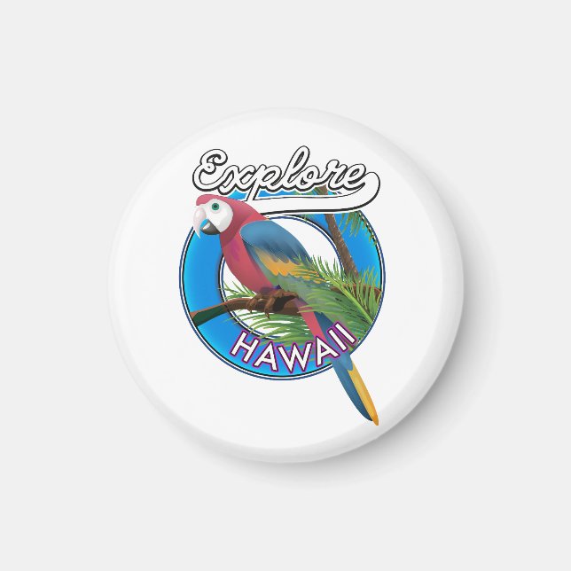 Íman Explorar logotipo retrô do Havaí (Frente)