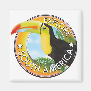 Íman Explore logotipo vintage da América do Sul