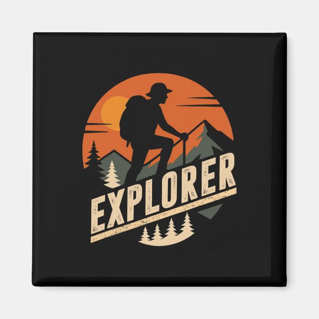 Íman Explore Mais Montanhas de Trekking Camping Diverti (Frente)