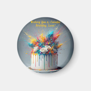 Íman Explosão de alegria - Bolo de aniversário feliz