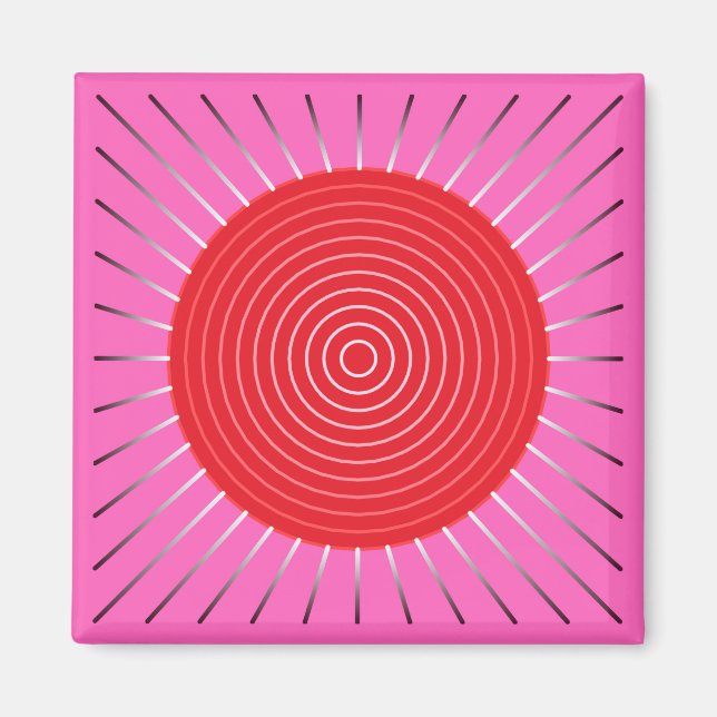 Íman Explosão Sunística Geométrica Moderna - Fuchsia e  (Frente)