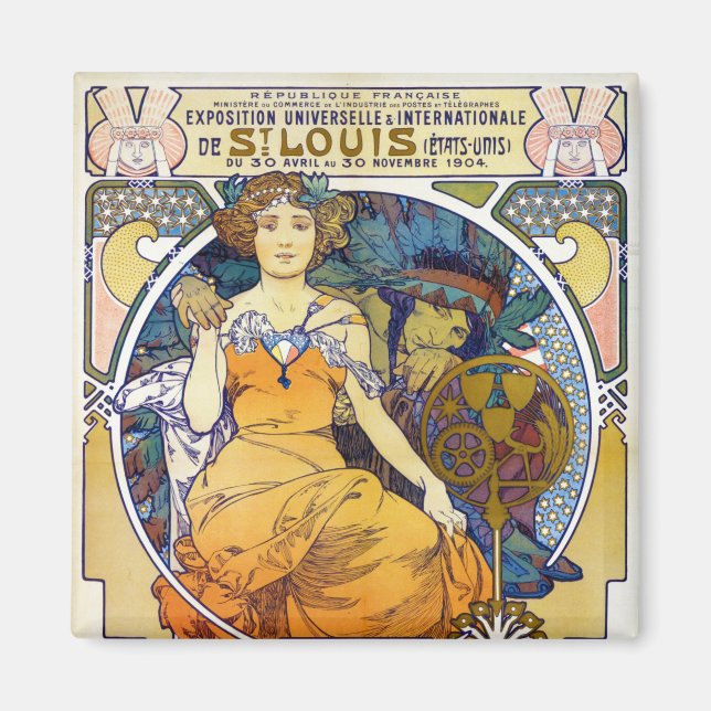 Íman Exposição Louis, Mucha (Frente)