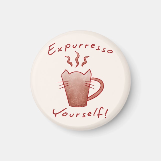 Íman Expresse-se Gatos e Café (Frente)