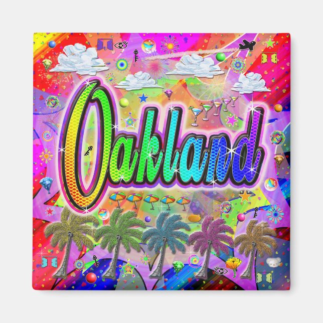 Íman Expresso Magnético Vista de Oakland (Frente)