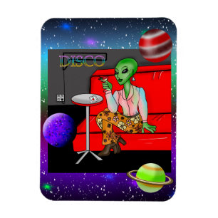 Íman Extraterrestre Retro de 1970 em Disco Lounge
