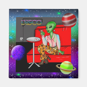 Íman Extraterrestre Retro dos Anos 70 em Lounge de Disc