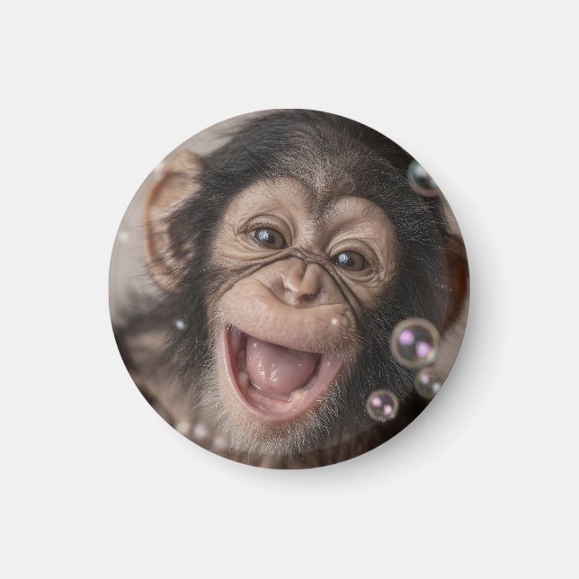 Íman Extremamente em Close-Up de um Bebê Chimpanzé Feli (Frente)