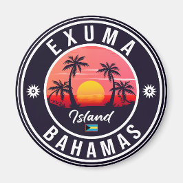 Íman Exuma Bahamas Retro Sunset Vintage Souvenirs