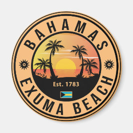 Íman Exuma Bahamas Retro Sunset Vintage Souvenirs