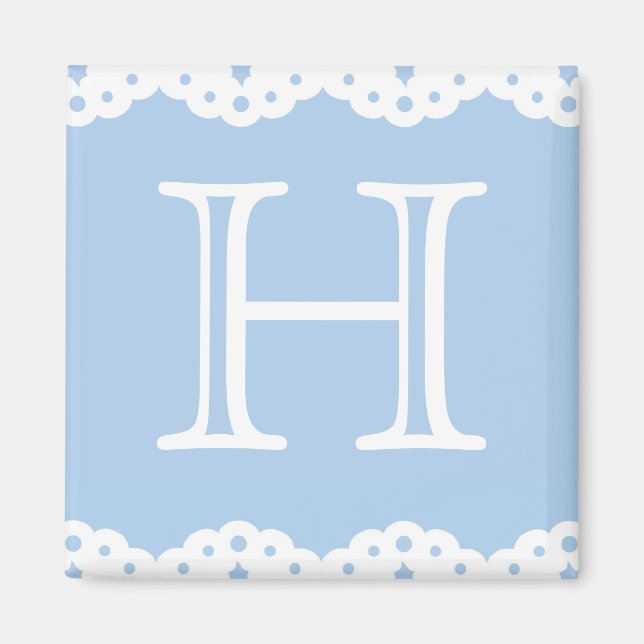 Íman Eyelet Lace em Blue Square Magnet (Frente)