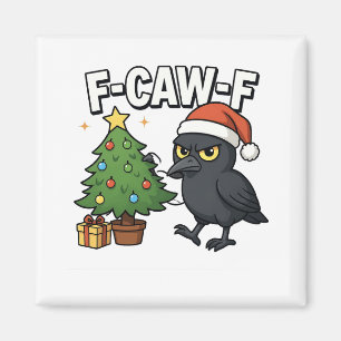 Íman F-caw-f Corvo de Natal Árvore de Natal Meme 