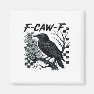 Íman F-Caw-F Corvo Pássaro Retro Clássico