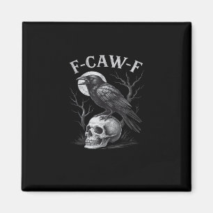 Íman F-Caw-F Corvo Pássaro Retro Vintage Gótico Lua F-C