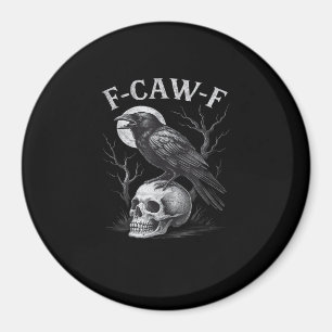 Íman F-Caw-F Corvo Pássaro Retro Vintage Gótico Lua F-C