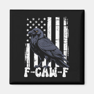 Íman F Caw F Corvo Preto Pássaro Preto Retro Bandeira E