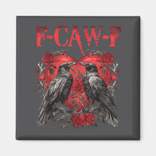 Íman F-caw-f Corvo Preto Pássaro Preto Rosas Coração Di