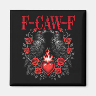 Íman F-caw-f Corvo Preto Pássaro Preto Rosas Coração En