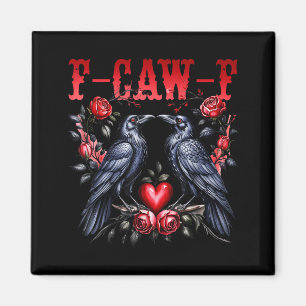 Íman F-caw-f Corvo Preto Pássaro Preto Rosas Coração En