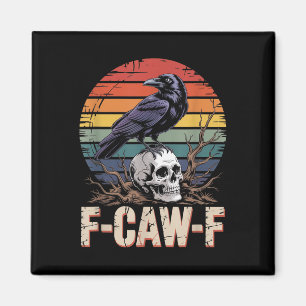 Íman F-caw-f Crow Raven Skull Gótica Vintage Sol Floral