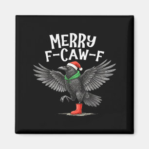 Íman F-caw-f Feliz Natal Corvo Divertido