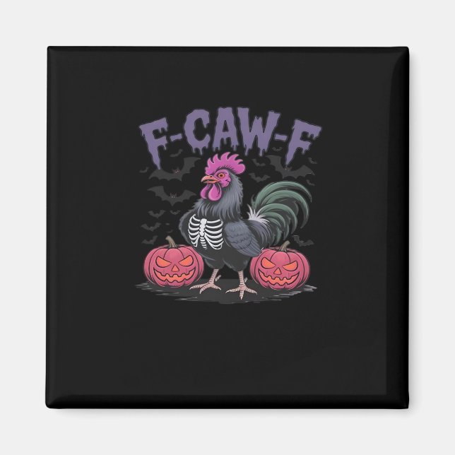 Íman F Caw F Galinha Engraçada Clássico Estilo Simples  (Frente)