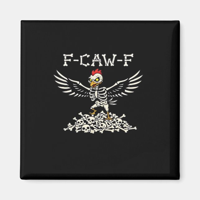 Íman F Caw F Galinha Engraçada de Halloween Estilo Lega (Frente)