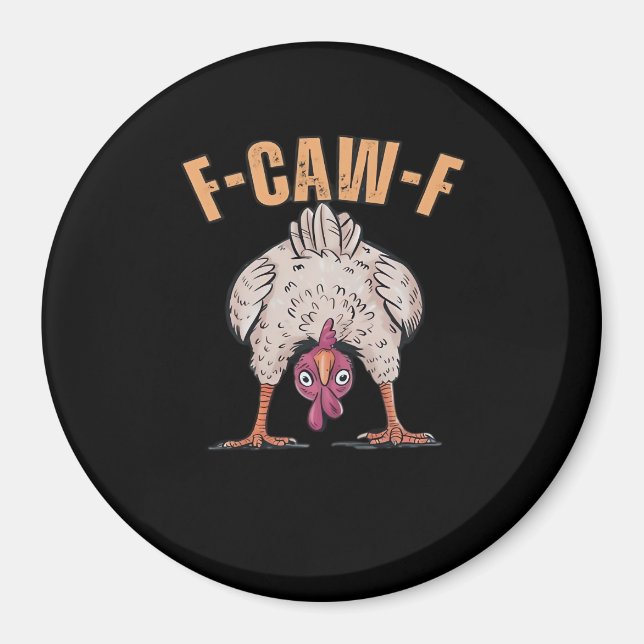 Íman F Caw F Galinha Engraçada Estilo Clássico Retro Le (Frente)