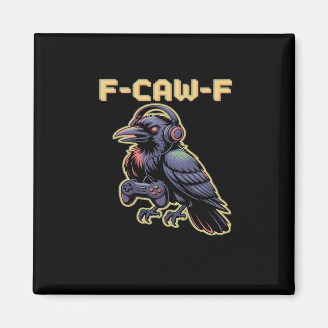 Íman F-Caw-F Gaming Raven com fones de ouvido - Stream  (Frente)