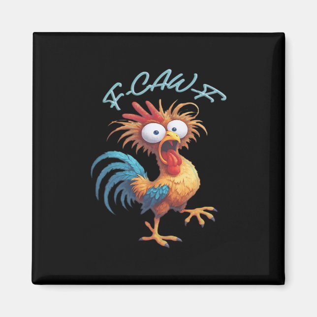 Íman F Caw F Humor de Galinha Estilo Retro (Frente)