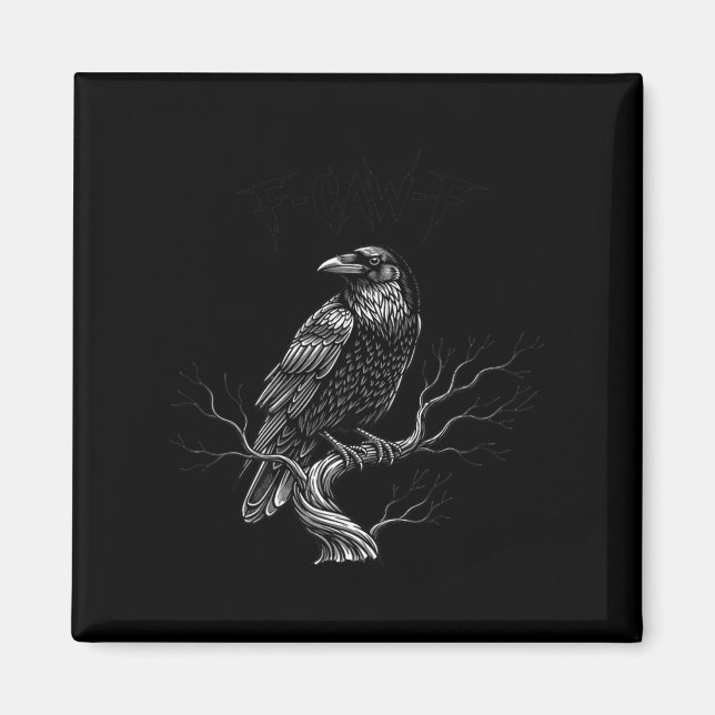 Íman F-caw-f - Raven - Crow - Halloween Figurume Premiu (Frente)