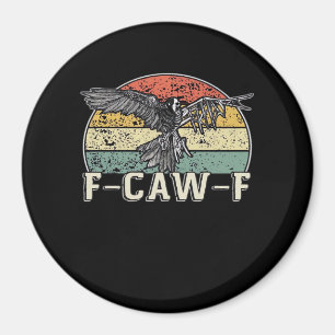 Íman F-Caw-F Vaca Pássaro Engraçado Vintage Pôr do Sol