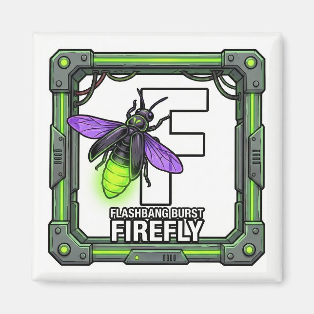 Íman F is for Firefly – GTA Style ABC Learning Magnet (Frente)