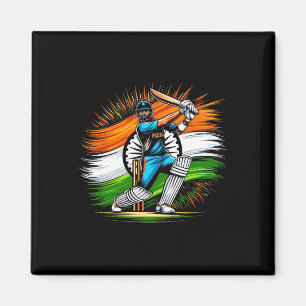 Íman Fã Amante de Críquete da Bandeira Indiana Orgulho 