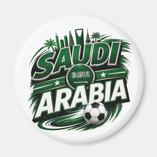 Íman Fã de Futebol da Arábia Saudita | Suporte de Futeb (Frente)