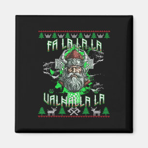 Íman Fa La 8 Valhalla Santa Hat Viking Skull Natal